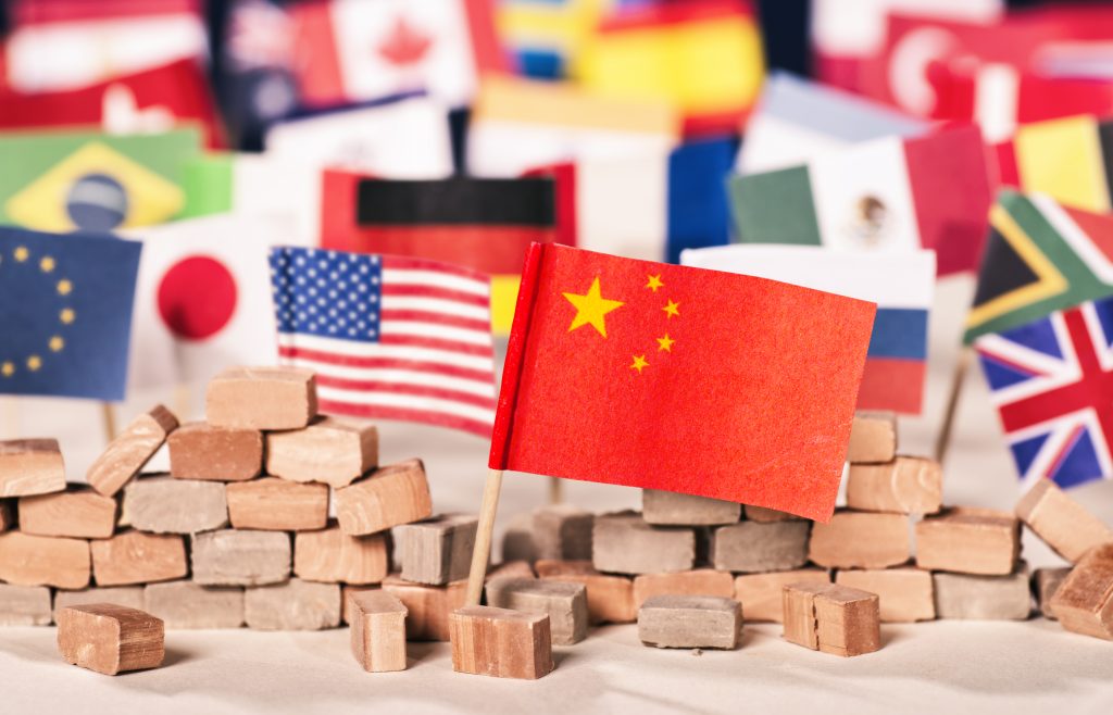 Chinese flag at the forefront of the global order